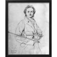 thumbnail image 2 of Pencil Sketch of Niccolo Paganini by Jean Auguste Dominique Ingres, Framed Art Print Wall Art, 2 of 6
