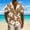 A0584-Coffee, variant on QUINDOS Casual Mens Shirts Hawaiian Summer Short Sleeve Button up Shirts Vacation Floral Print Beach Loose Fit Shirts