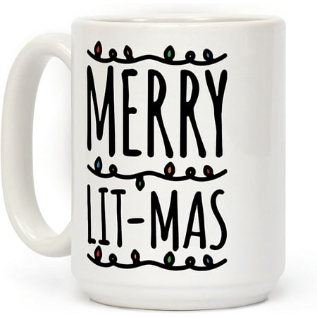 

Merry Lit-mas White 15 Ounce Ceramic Coffee Mug
