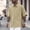 Khaki, variant on Mens Button Down Short Sleeve Shirt Casual Stylish Basic Shirts Solid Color Loose Summer Beach Tops Light Purple Size L