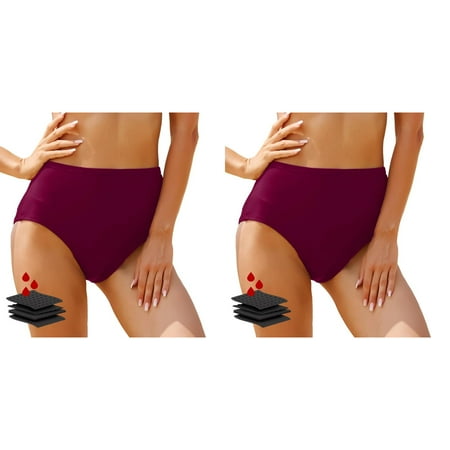 Wijhcboe 2 Pack Women s Womens Boy Shorts Swim Bottoms Black High Waisted Bikini Swim Pants for Boys 6-7 Bottoms Retro Basic Full Swimming Pants Coverage Swimsuit Mid Waist Bathing Suit Bottom Women