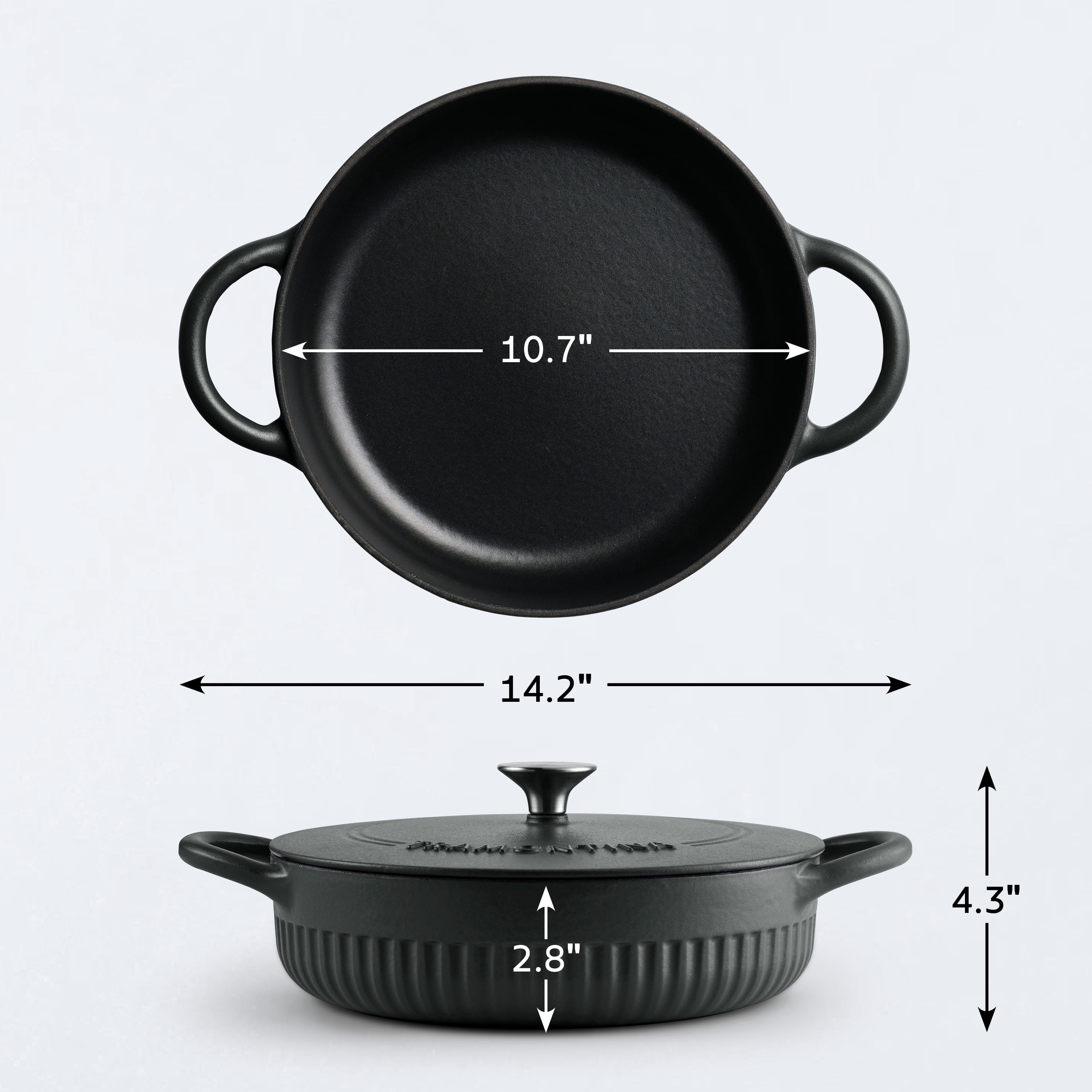 Tramontina Mesa 3.5 Qt Enameled Cast Iron Braiser Black