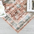 thumbnail image 3 of EastVita Area Rugs Carpets 8*10 Area Rug Vintage Washable Area Rugs Non-Slip Boho Floral Print Rug Persian Distressed Soft Low-Pile Carpet for Dining Room Playroom,Brick Red Brick red 8*10ft, 3 of 7
