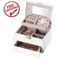 thumbnail image 1 of PU Leather Jewelry Box, Multi-Layer Womens Jewellery Display Storage case with Lock, 1 of 7
