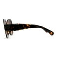 thumbnail image 4 of Lunettes de Soleil Rondes Minimalistes Épaisses en Plastique Grande Taille Écaille Marron, 4 of 4