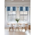 thumbnail image 3 of Navy Blue Ombre Stripe Kitchen Curtain Valances for Windows Farmhouse Short Curtains, Farmhouse Simple Striped Rod Pocket Valance Curtain for Bedroom Cafe Living Room 60"x18", 3 of 8