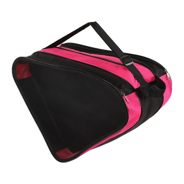 Hockey Skates Bag, Thickened Zipper Skates Bag 3 Layers Waterproof For Outdoors Pink