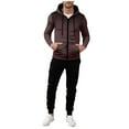 thumbnail image 2 of Stamzod Mens Two Piece Track Suit Fashion Patchwork Printing Long Sleeve Zip Up Hoodie Jackets and Sweatpants Set Casual Workout Sweatsuits for Men Coffee-1 XXL, 2 of 5