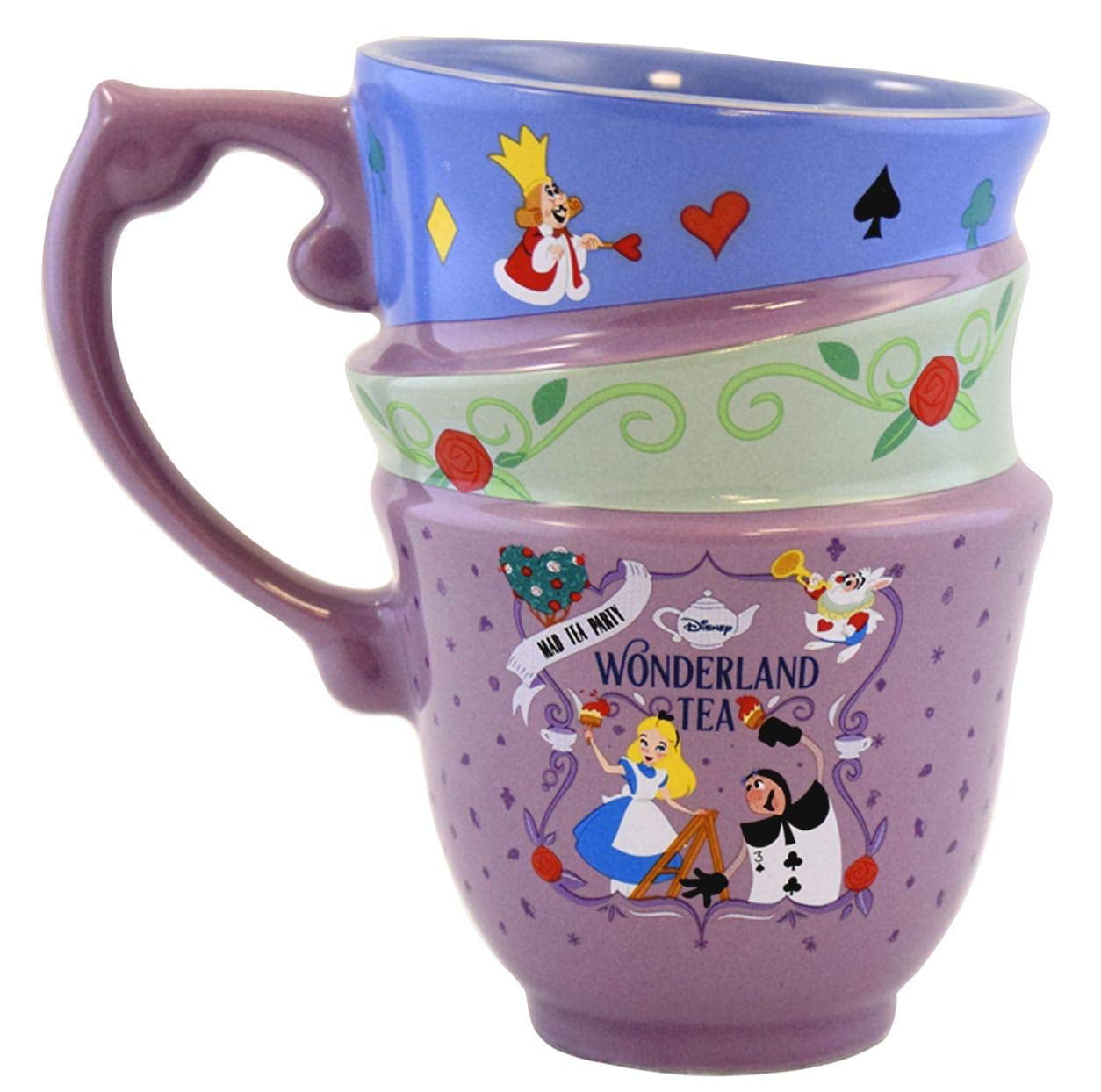 NWT Disney Parks Alice in Wonderland Mad Hatter Tea Cup Triple Stack Mug