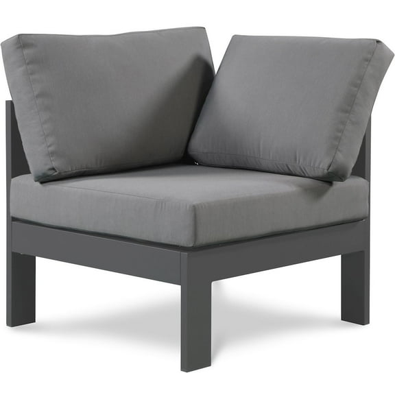 Meridian Furniture Nizuc Grey Outdoor Patio Corner Chair