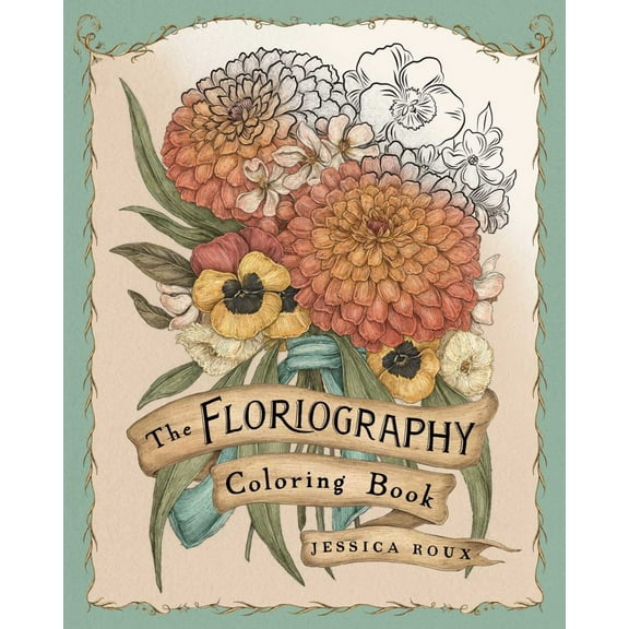 Jessica Roux: Floriography Coloring Book (Paperback)