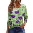 thumbnail image 2 of Fiudx Ofertas Flash Artículos En Oferta Blusa de Manga 3/4 a La Moda para Mujer, Camiseta Estampada, Top Informal, 2 of 5