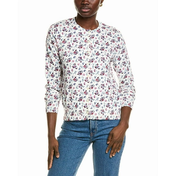 Brooks Brothers womens Printed Cardigan, XL, White