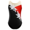 thumbnail image 2 of YONGHS Kids Girls Metallic Gymnastics Ballet Dance Leotard Athletic Practice Bodysuit Black 16, 2 of 4
