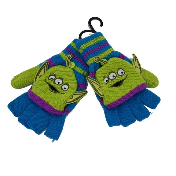 Disney Toy Story Womens Flip-top Fingerless Gloves One Size Blue Green