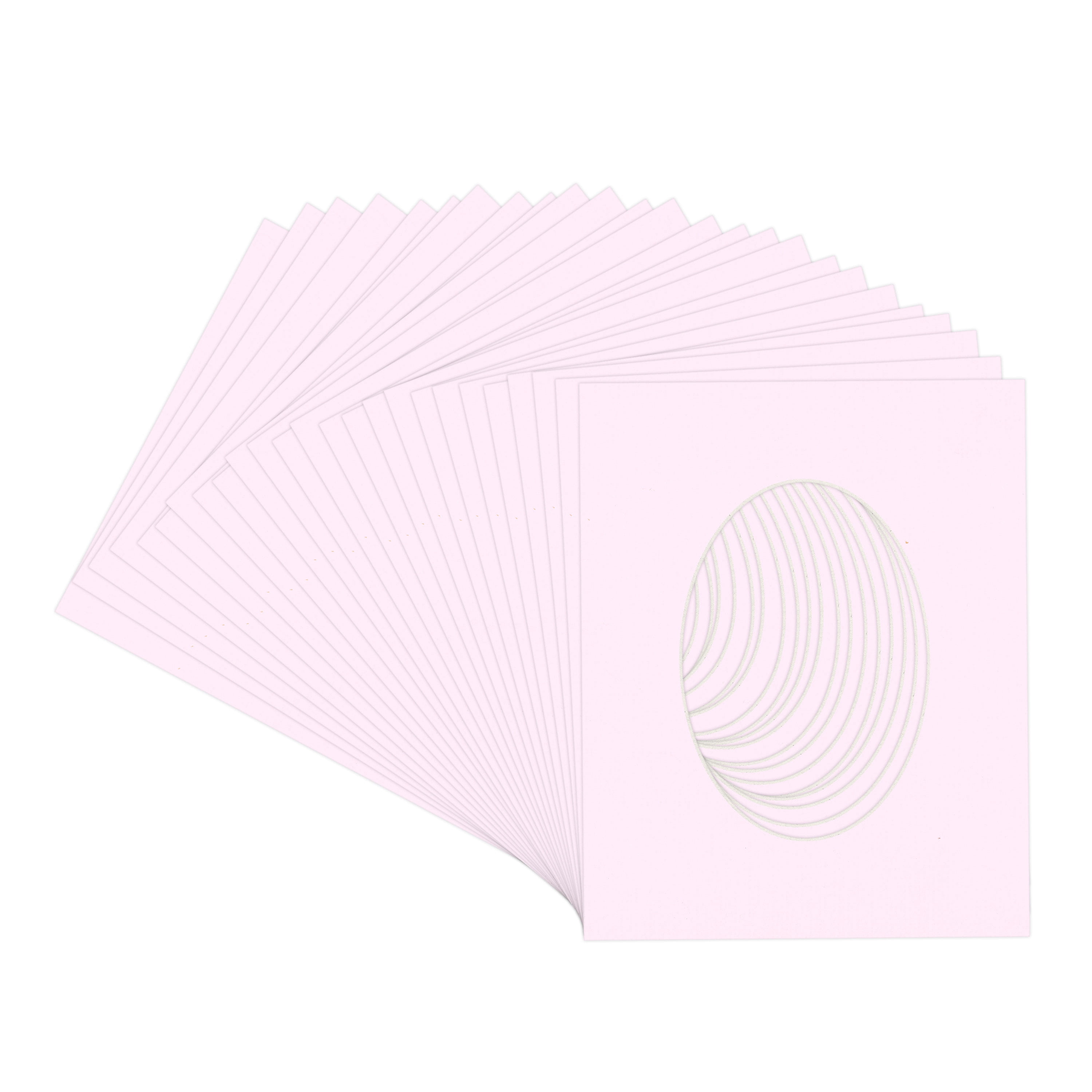 Hollyhock Pink Picture Frame Mat for 18x24 Frames - Oval Opening for 15x19 Photos - 25 Mats