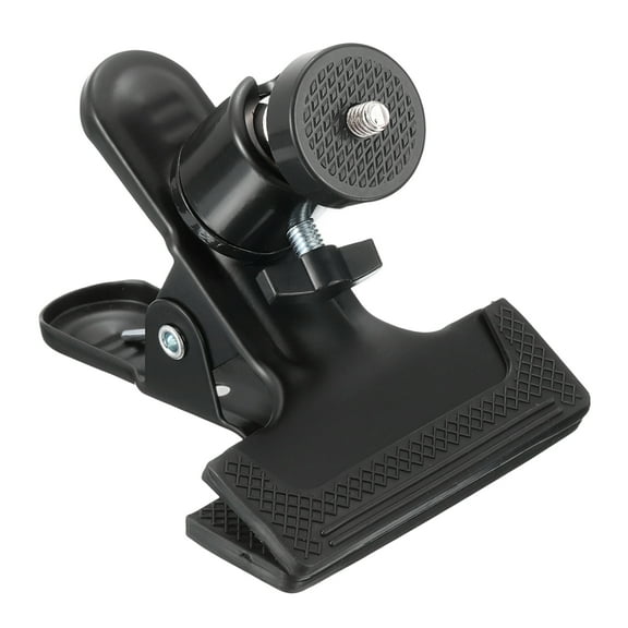 Tripod Camera Clip Clamp, 1/4" Male Flash Holder Mount with 360 Swivel Ball Head for Smartphone DSLR Video Camera Studio Backdrop, Black