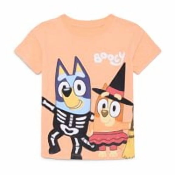 Bluey Toddler Boys Halloween Crewneck Tee with Short Sleeves, Sizes 12M-5T