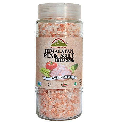 Himalayan Chef's Himalayan Pink Salt, Coarse Grains Crystals Salt Jar, 17.5 Ounce