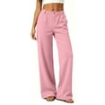 thumbnail image 4 of ClodeEU Women's Elastic Waist Straight Leg Pants,Casual Loose Trousers with Pockets Brown,Women's Plus S, 4 of 6
