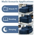 thumbnail image 5 of Gexpusm 40" Chenille Accent Chair with Ottoman - Ultra-Comfy Single Sofa Chair for Living Room, Bedroom & Apartment, Dark Blue, Ideal for Reading and Relaxing, 5 of 7