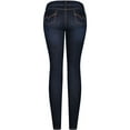 thumbnail image 2 of 2Luver, Women's, Stretchy 5 Pocket Dark Denim Skinny Jeans, Medium Blue, 15, 2 of 3