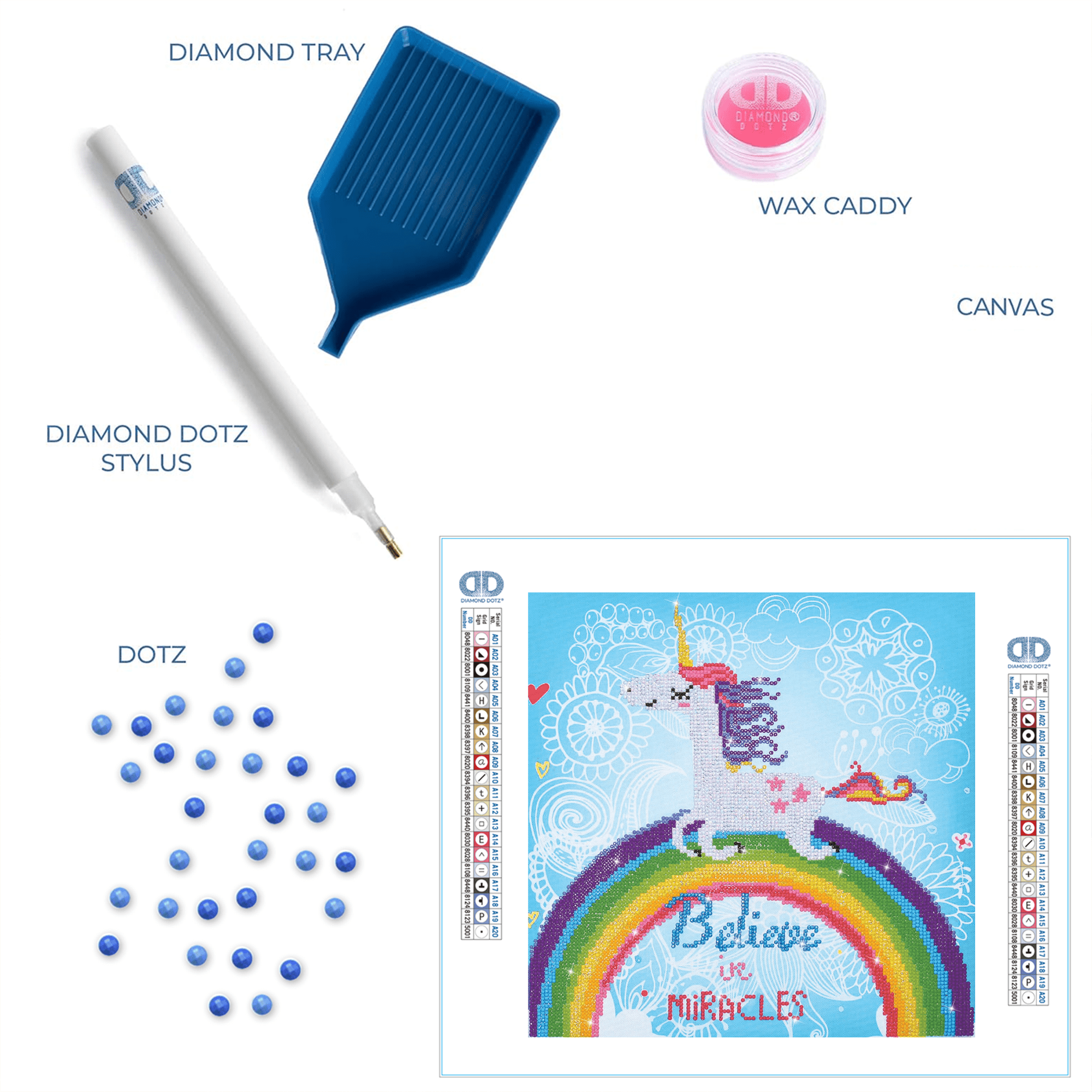 Diamond Dotz Believe in Miracles Unicorn Diamond Painting Kits for Adults - Diamond Art Kits a Relaxing Creative Craft Kit with Dotz Gems  13.8"x13.8"