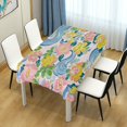thumbnail image 4 of Yayeee Tablecloths 60" x 60" Rectangle Wrinkle Resistant Party Table Cover, Blue Floral Wave, 4 of 8