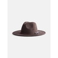 thumbnail image 2 of Scenario Women's Faux Suede Fedora with Whipstitch Trim, Mushroom, 2 of 3