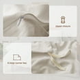 thumbnail image 3 of Peace Nest Linen Cotton Duvet Cover and Pillow Sham Set, Breathable and Skin-Friendly Bedding Set Beige - King, 3 of 5