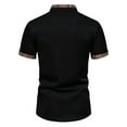 thumbnail image 4 of WREESH Men's Casual Button Down Shirts Fashion Spliced Turn Down Collar, Short Sleeve with Pocket and Patchwork Detail Black, 4 of 9
