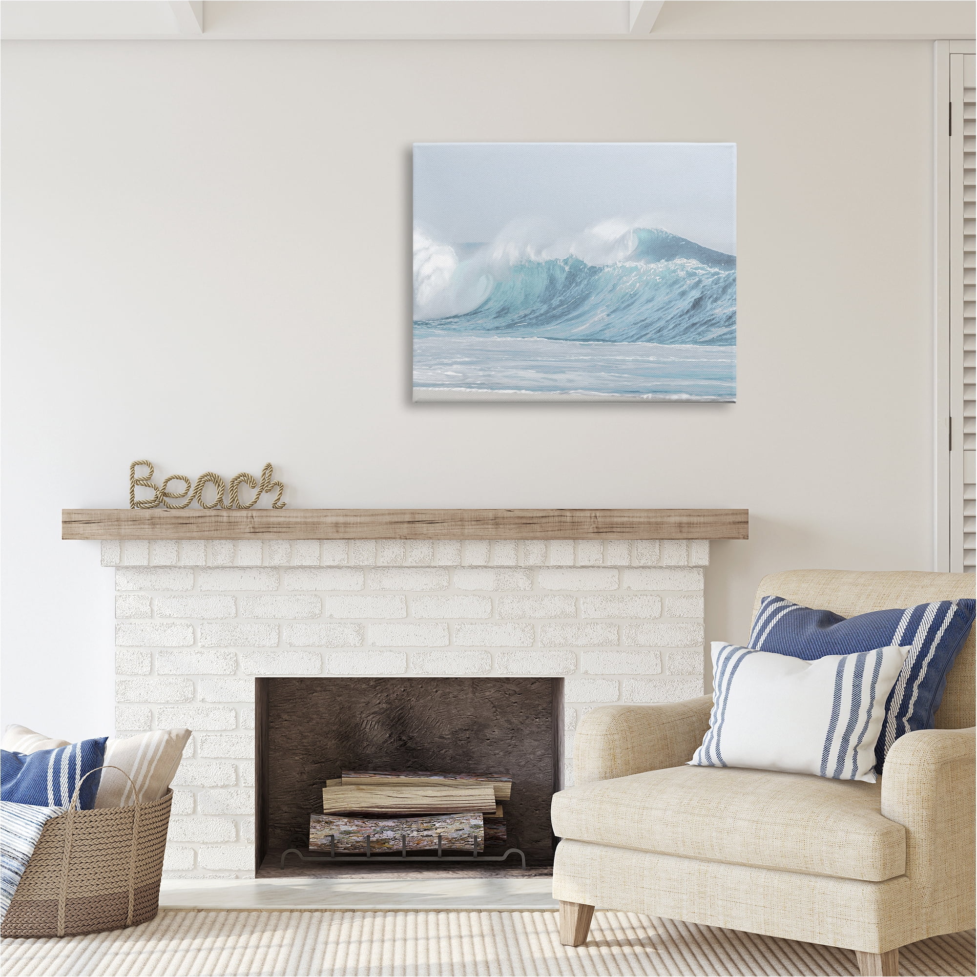 Stupell Industries Ocean Tsunami Waves Landscape Photography Gallery Wrapped Canvas Art Print Wall Art, 40 x 30