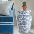 thumbnail image 3 of JONATHAN Y Poppies 17.7" Ceramic Garden Stool, White/Blue, 3 of 6