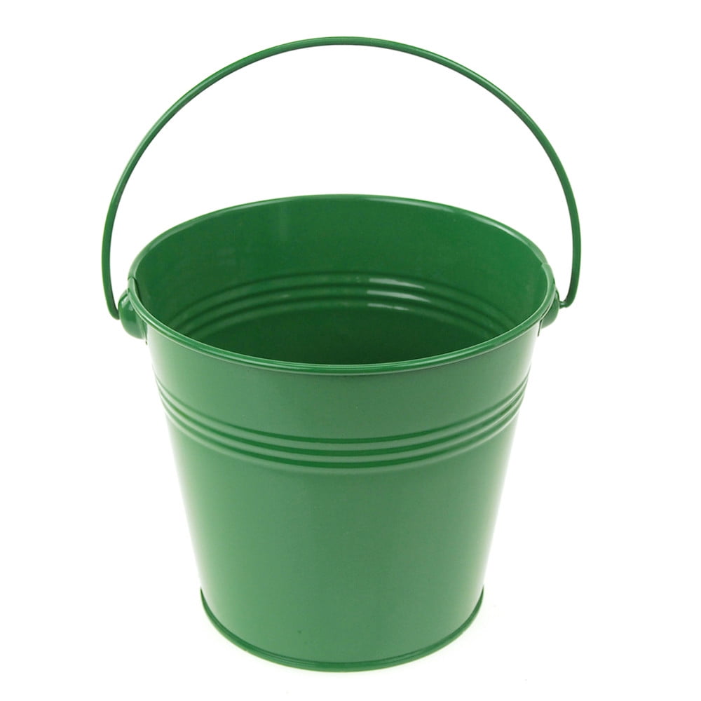 Metal Pail Buckets Party Favor, 5inch, Green