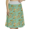 thumbnail image 1 of Women's Floral Bullfinch Birds and Flowers A-line Printed Skirt Casual Wear, XL, Seafoam Marigold, by Ambesonne, 1 of 1