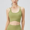 thumbnail image 3 of Bigersell Yoga Bras for Women U-Neck Sports Bras Padded Bralettes Back Strappy Cami Bras Workout Crop Tank Tops Running Sports Bra No Underwire Green-A M, 3 of 8