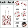 thumbnail image 2 of Sac Fourre-Tout en Toile Chili Motif Légumes Rouges Épicés Illustration Peinture Esthétique Kawaii Dessin Animé Réutilisable Écologique Léger Pliable, 2 of 6