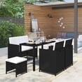 thumbnail image 1 of vidaXL 6 Piece Outdoor Dining Set with Cushions Poly Rattan Black, 1 of 10