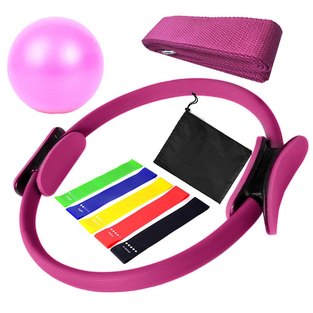 9pcs Yoga Supplies Elastic Exercise Band Yoga Ball Pilates Circle for
