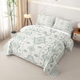 thumbnail image 3 of jejeloiu Calm Aztec Bed Spread Queen,Soft Tribal Queen Coverlet Set For Boys,Sage Beige,3pcs, 3 of 7