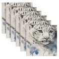 thumbnail image 6 of WOBOGO Two Snow Peopards Painting Cloth Napkins 1 Piece Soft Elegant Touch Durable Absorbent Quick Drying for Elegant Dining, 6 of 8