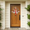 thumbnail image 5 of Corona de Navidad, muñeco de nieve, decoración de puerta, colgante, corona de árbol de Navidad al aire libre, decoración para su puerta, pared o ventana, chimenea, pared, ratán, 5 of 5
