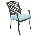 thumbnail image 2 of iPatio Stylish Outdoor Aluminum 5-Piece Round Dining Set: Weather-Resistant, Durable, Lightweight, Modern Design Patio Furniture Set with 4 Armchairs and Round Table (Chocolate silk, Blue), 2 of 6