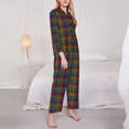 thumbnail image 3 of Salouo Rainbow Houndstooth Pattern Women's Pajamas Set Long Sleeve Button Down Sleepwear Soft Pj Lounge Sets for women 2 Piece Pjs Set with Long Pants-Medium, 3 of 7