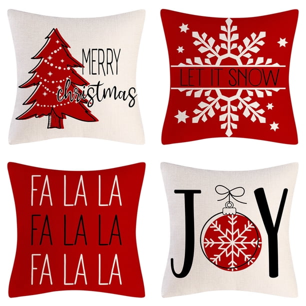 Juego de almohada navideñas de invierno , juego de almohada decorativas de lino para sala de estar, cama, sofá