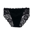 thumbnail image 2 of Resicozy Lace Panties for Women Cotton Underwear High-Waist Underpants Bikini Briefs Black 2XL, 2 of 3