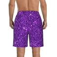 thumbnail image 3 of Kll Purple Glitter Men'S Casual Summer Beach Shorts Hawaiian Shorts With Pockets-X-Large, 3 of 9
