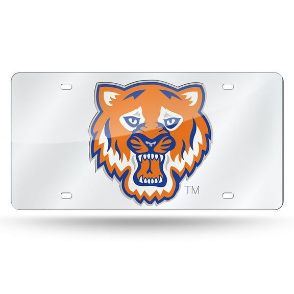 Sam Houston State University Bearkats Laser Cut Tag License Plate, Mirrored Acrylic Inlaid, 12x6 Inch