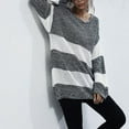 thumbnail image 4 of Color Block Striped Long Sweater Gray Medium, 4 of 4
