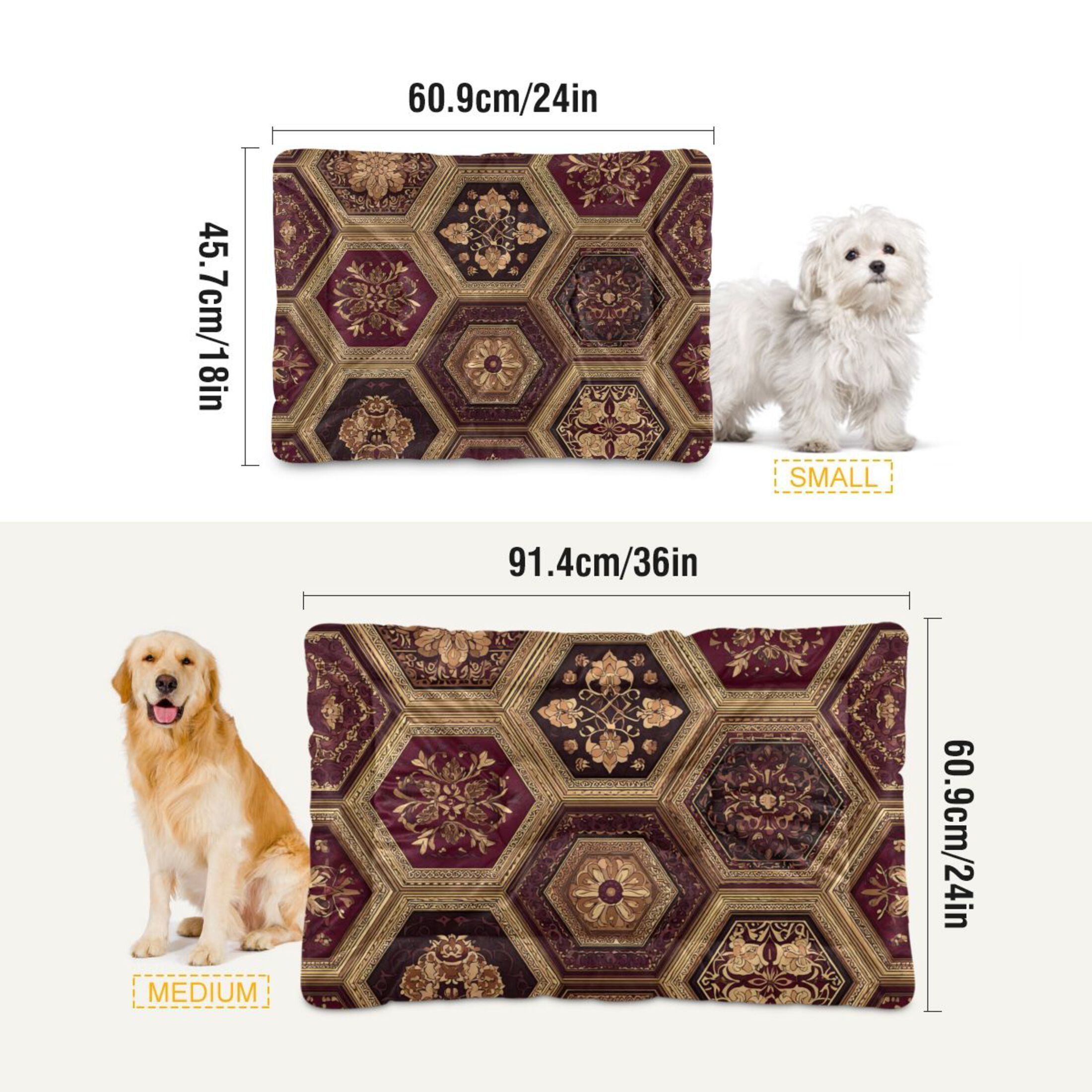 Cozy Mat Pet Bed Indoor Outdoor Warm Soft For Cat Dog Puppy(S/M) Hexagonal Shapes with Intricate Designs